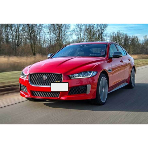 Set Black Front Bumper Tow Hook License Plate Mount Bracket Relocator Kit for Jaguar XF 2009-up, Jaguar XE 2017-up - No Drill