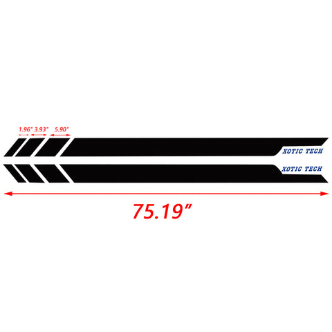 2pcs Glossy Black / White Car Side Skirt Stripe Sticker Door Molding Decal Trim for Ford Mustang 2015-2018, Car Exterior Decoration