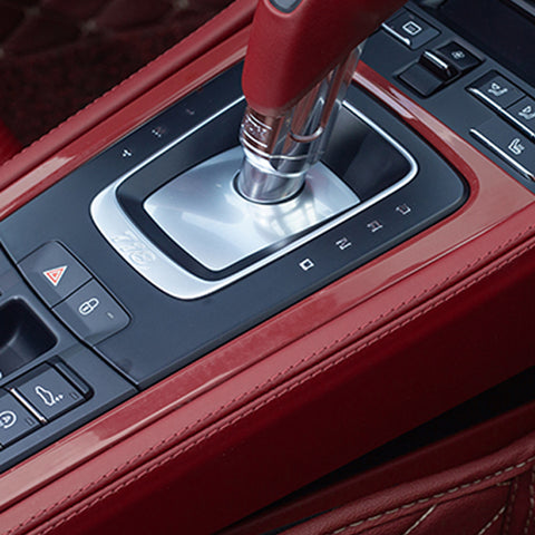 1pcs Red / White / Blue ABS Car Central Console Gear Shift Console Panel Decor Cover for Porsche 911 Boxster Cayman 2013-2019