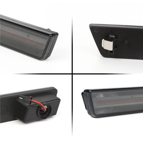 Front Side Marker Light Compatible For Dodge Challenger 2008-2014 LED Amber Front Bumper Sidemarker Light Fender Parking Lamp Assemblies,Smoked Lens