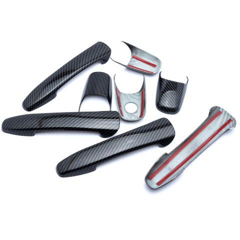 Carbon Fiber Style Car Door Handle Cover Trim Protector for Ford Mustang Edge Fusion 2005-2014