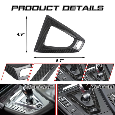 Carbon Fiber Center Shifter Console Base Trim For BMW F80 F82 F83 M3 M4 M-DCT