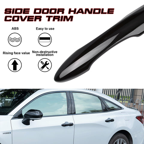 4pcs Gloss Black Side Door Handle Overlay Cover Trim For Toyota Camry XV70 2017-up (without smart key hole)