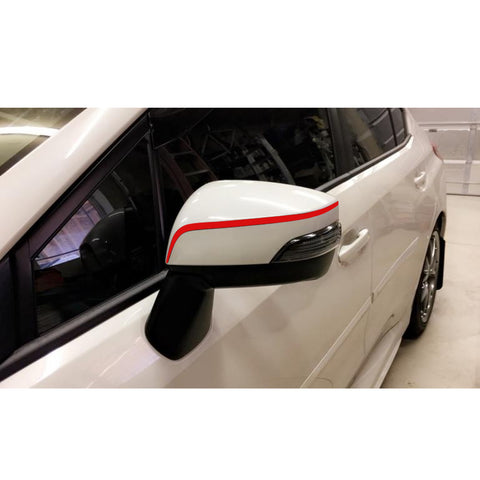 Fluorescent Yellow / Glossy Red Side View Mirror Pinstripes Vinyl Sticker for Subaru WRX STI 2015-2020, Sporty Pre-cut Stripe Decal Trim