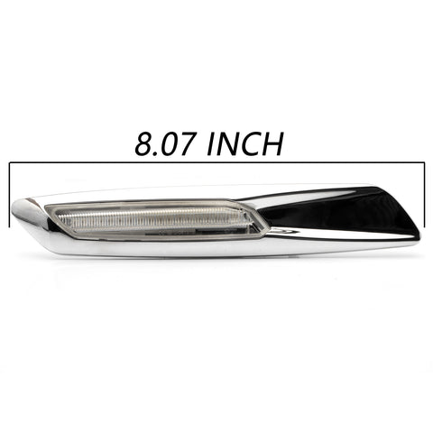 Amber LED Side Marker Light Lamp Assembly for BMW 1 3 5 Series F30 E81, Smoked/ Chrome Silver Housing