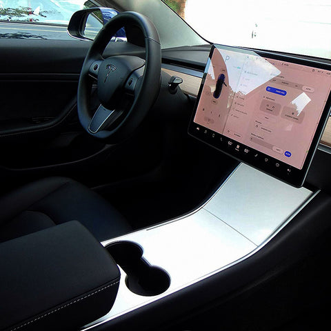 Matte Black / Matte White / Brushed Silver Cup Holder Center Console Vinyl Decal Sticker for Tesla Model 3