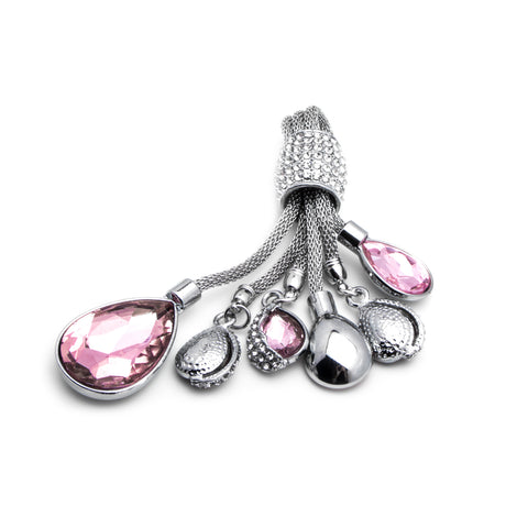 Blue / Pink / Red Universal Fit Car Key Chain Ring, Water-drop Shining Crystal Jewelry Keychain Bling Diamond Key Holder Ring, Cute Decoration Accessories