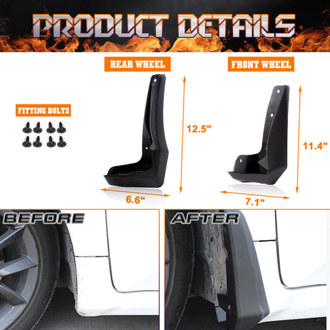 For Honda Civic Hatchback Hatch 2017-2021 Mud Flaps Splash Guards Mudguards Set