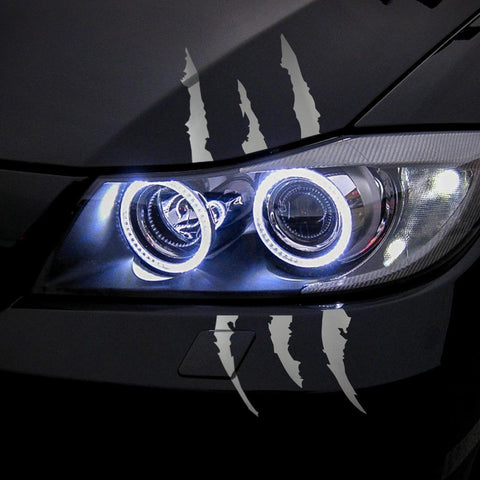 12 inch Vinyl Headlight Taillight Claw Scar Scratch Decal Monster Stripe Decor Sticker Black/ Green/ Red/ Silver