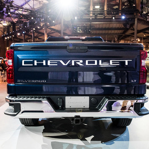 Matte Black / Red / White / Silver Trunk Tailgate Vinyl Letter Sticker Insert Decal for Chevrolet Silverado 2019