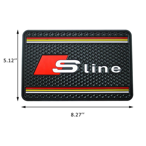 Black S-Line Car Dashboard Non-slip Rubber Mat Sticky Phone Holder for Audi