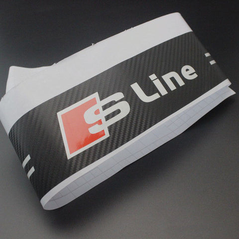 Carbon Fiber Painted Vinyl Rear Bumper Guard Sill Decal for Audi