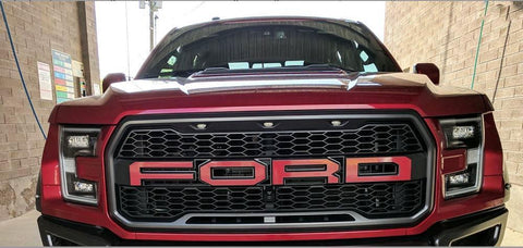 FORD Letter Decals Vinyl Die-Cut Decals for Ford F-150 Raptor 2017+ Front Grill/ Rear Tailgate Red
