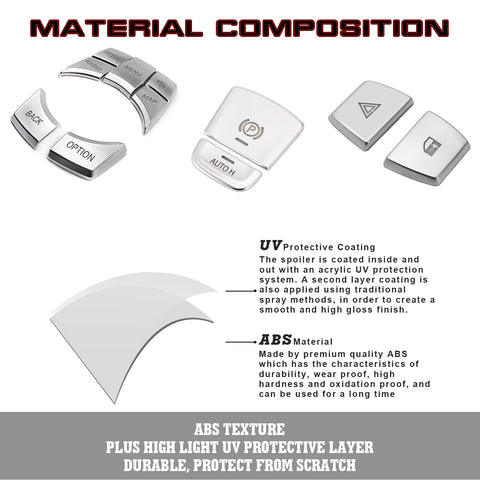 Silver Multi-Media Control Gear Shift Parking Brake Button Cover For BMW F01 F10