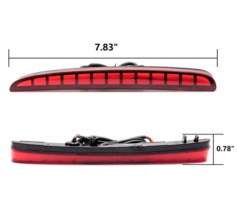Rear Bumper Reflector LED Brake Fog Light for Honda Civic Hatchback SI,Type R 2016-2019