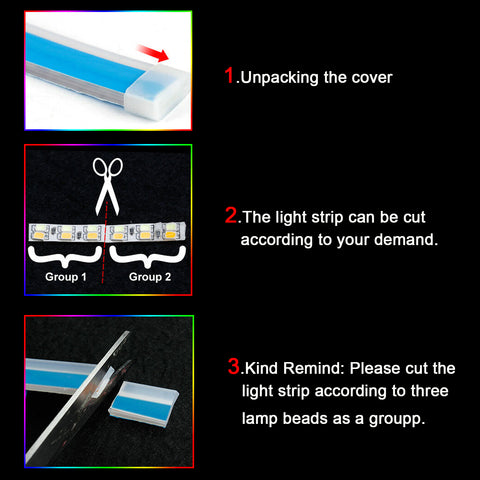 2pcs RGB Car LED Light Strip, 24" Multicolor LED Daytime Running Light Bar Sequential Turn Signal Light Tube Flexible Car Switchback Headlight Kit