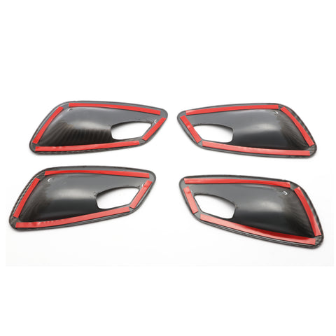 4pcs Carbon Fiber Style Car Inner Door Handle Bowl Frame Cover Trim for BMW 3 Series E90 Sedan 2005-2012