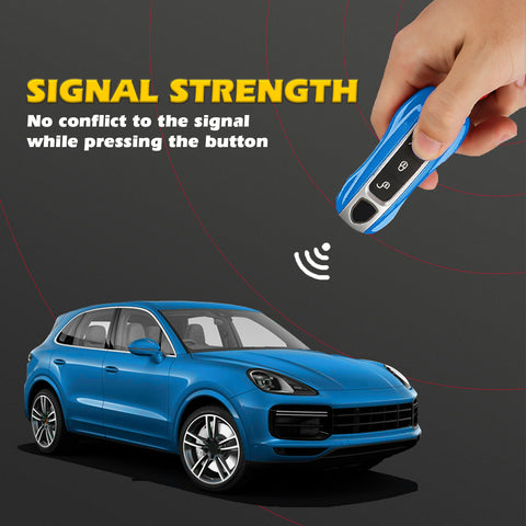 Blue Smart Key Fob Case Shell Keyless Remote Entry Side Cover For Porsche Panamera 2017+