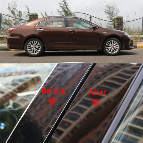 Black Window Pillar Posts Molding Pre-Cut Cover Side Door Trims 6pcs for Toyota Camry 2018-2024