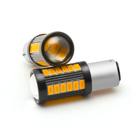 LED 1157 7528 Turn Signal Marker Parking Light Bulb Amber Yellow Blinker Lamp 2x