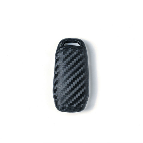 Carbon Grain TPU Key Fob Cover Case with Keychain for Ford F-150/F-Series Flip Key 2015-up