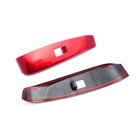 4pcs Carbon Fiber Pattern / Red ABS Car Door Window Lock Panel Switch Bezel Cover Driver Passenger Side for Toyota Camry 2018-2024