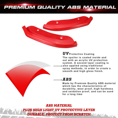 Red Bumper Lip Corner Splitter Trim For Dodge Challenger SRT Hellcat 2015-2023