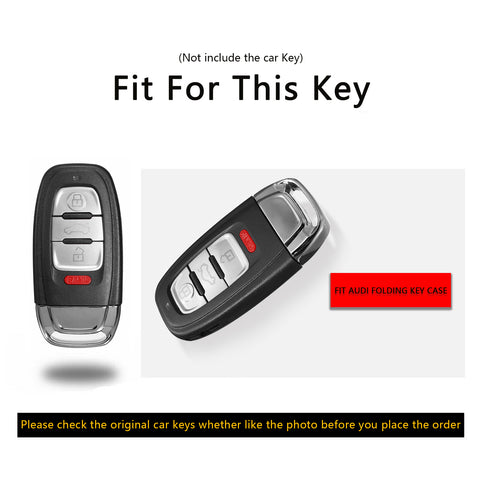 Matte Carbon Fiber Style Key Fob Shell Case Keyless Key Hard Cover Protector for Audi R8 Q5 Q7 S3 S4 S5 S6 S7 S8 SQ5 RS5 RS7 A4 A5 A6 A7 A8 3-button Smart Key