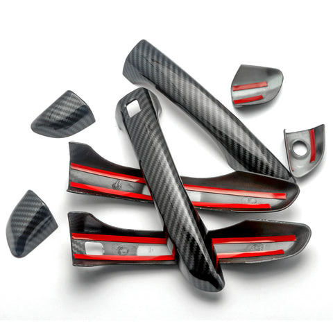 ABS Carbon Fiber Side Door Handle Cover Molding Trim for Hyundai Elantra 2017 2018 2019