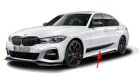 2pcs for BMW G20 Side Skirt Stripe Vinyl Sticker, M-Performance Car Door Sill Decal, Auto Body Lower Door Panel Molding Trim, Matte Black
