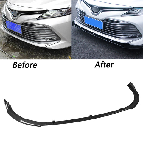 Black Carbon Fiber Style Front Bumper Lip Splitter Trim For Camry SE XSE 2018-up