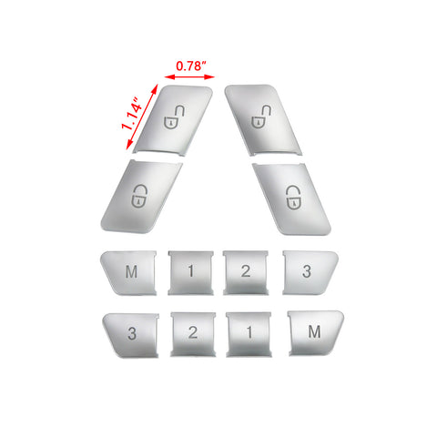 Car Seat Memory Button Patch Sticker Trim Inner Door Lock Unlock Adjust Switch Button Cover Cap Decoration for Mercedes Benz A B C E Class CLA C117 GLA X156 GLE GL GLS ML GLK GLS CLS