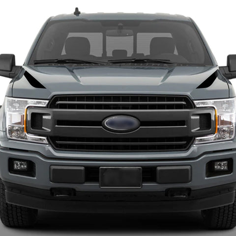 Glossy Black / Matte Black / Glossy Red Hood Spear Cowl Stripe Graphic Vinyl Decal Sticker for Ford F150 F-150 2015-2019