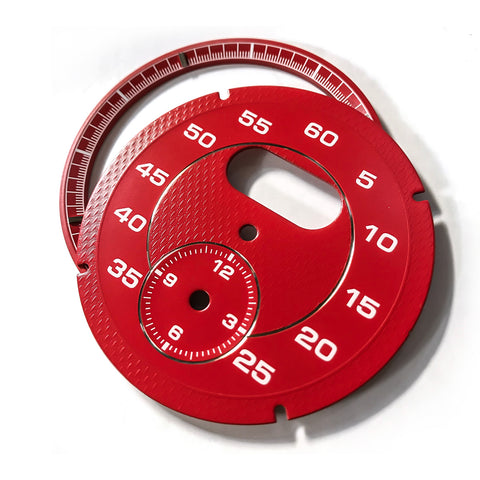 Guard Red / Racing Yellow Dial Gauge Face Cover Trim Sporty Chrono Decorative Overlay for Porsche Macan Boxster Cayman 991