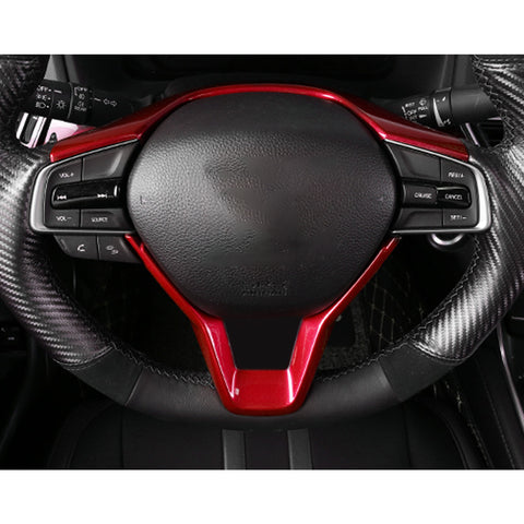 Car Steering Wheel Frame Cover Trim,Compatible with Honda Accord 2018-2022(Red 2pcs)