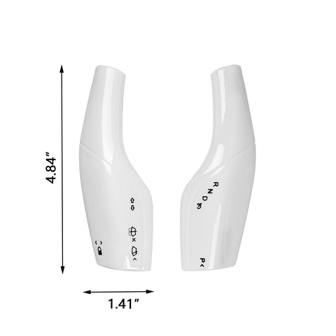 2Pcs White Steering Wheel Wiper Column Lever Rod Overlay Cover Trims For Tesla Model 3 2017-2023 & Model Y 2020-up