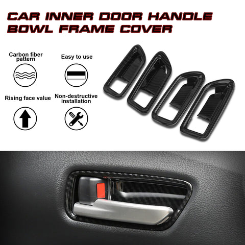 Carbon Fiber Texture Door Handle Bowl Trim For Toyota Corolla Cross 2020-2023