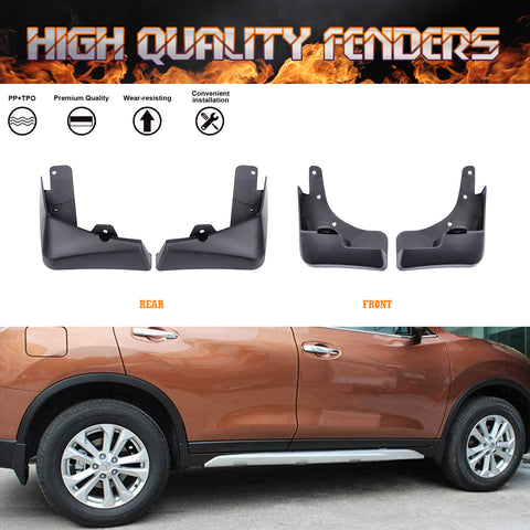 4X Front Rear Mud Flaps Kit Splash Guards Direct Fit For Nissan Rogue 2014-2020