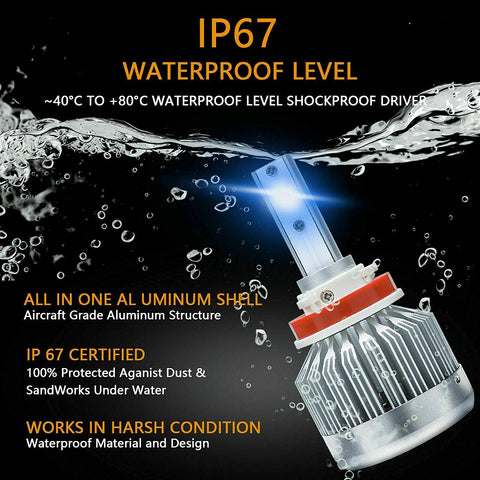 4pcs LED Headlight High Low Beam Bulb White 6000K for Hyundai Elantra GT 2013-2017, Super Bright High Power Full Headlight Package Set