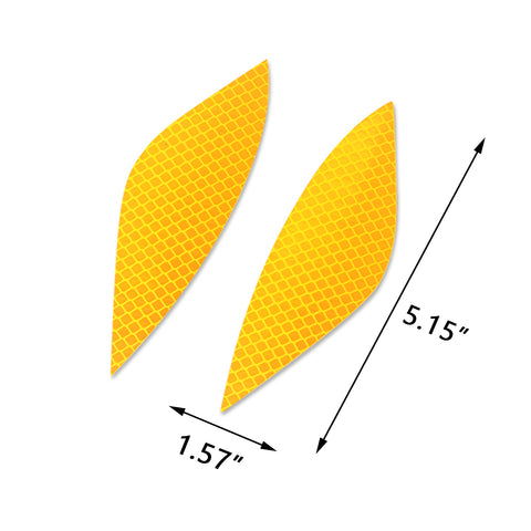 2pcs Yellow Headlight Eyebrow Eyelid Reflective Sticker Trim for Honda Accord 2018 2019, Styling Headlamp Eye Lid Warning Safety Reflector Overlay Decal
