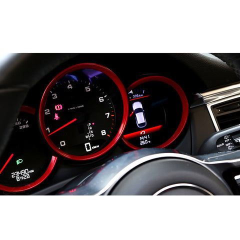 Dashboard Instrument Console Display Decor Ring for Porsche Macan 2014-2017 Red/ Blue/ Silver
