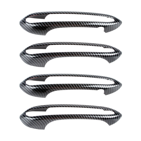 4X Carbon Fiber Style Door Handle Bezel Cover DecorFor BMW 5 Series G30 2018-up