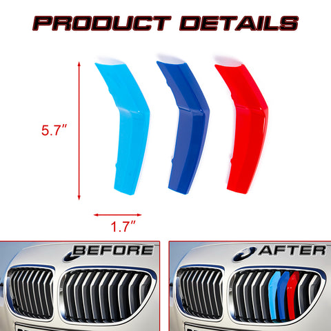 M-Colored Front Kidney Grille Insert Trim Cover For BMW 6 Series F12 F13 2016-18