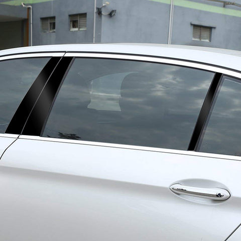 Door Window Pillar Post Genuine KK Vinyl Decal, Overlay Pre-Cut Cover Sticker, Compatible with BMW 3-Series F30 2012-2018 (Glossy Black)