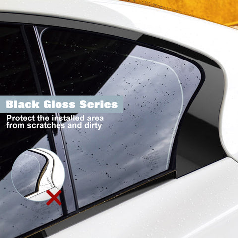 Gloss Black Chrome Delete Blackout Window Cover Decal For Infiniti Q50 2016-2020