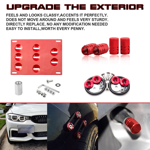 Set Tow Hook License Plate + Wheel Air Valve + Release Fastener For BMW F48 F25