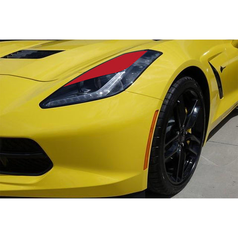 Styling Headlight Eyebrow Eyelid Cover Trim Decal Overlays Sticker for Chevy Corvette 2014-2019, Glossy Black / Glossy Red / Glossy White