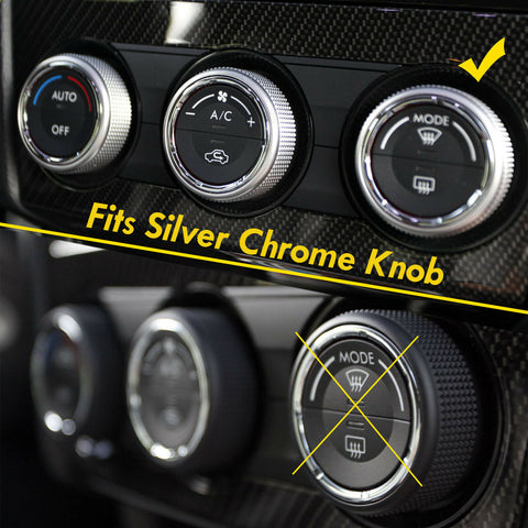 3pcs Blue/ Red/ Silver Aluminum Air Condition Switch Knob Volume Control Knob Ring Cover Trim for Subaru Imprea WRX STI 2014+