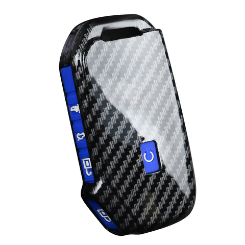 5-Button Carbon Fiber Texture Full Covered Remote Key Skin For Kia Seltos 2018+