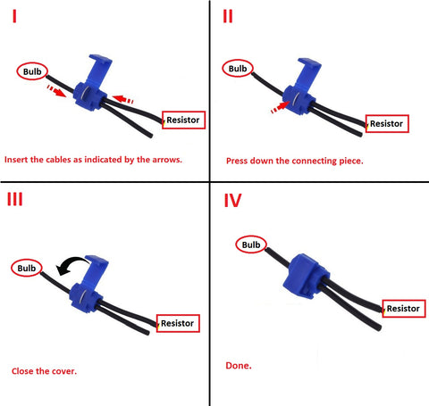 2pcs 50w 6-ohm Load Resistor Fix LED Bulb Fast Hyper Flash Turn Signal Blink Error Code
